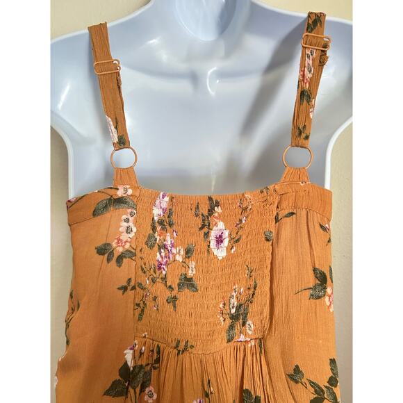 American Eagle Mustard Yellow Floral Dress Size Small - Picture 6 of 8